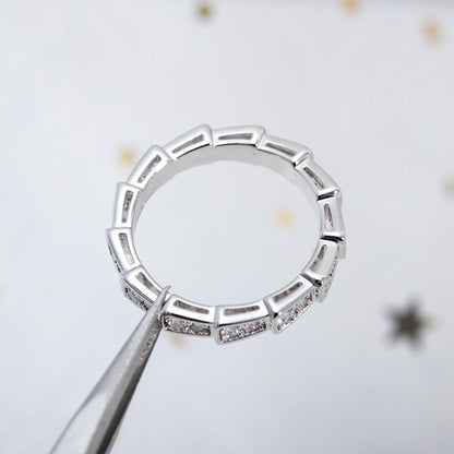[ミスティック]セルペンティリング シルバー ダイヤモンドパヴェ 3mm