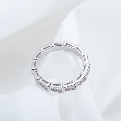 [ミスティック]セルペンティリング シルバー ダイヤモンドパヴェ 3mm