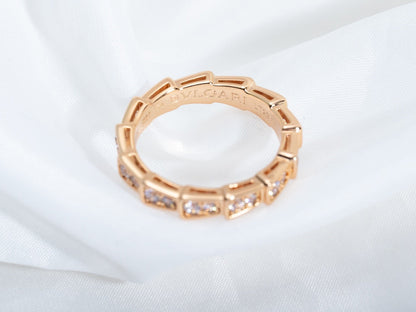 [Mystic]SERPENTI RING PINK GOLD DIAMOND PAVED 3MM