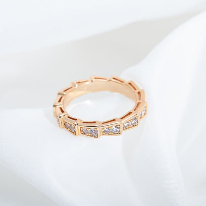 [Mystic]SERPENTI RING PINK GOLD DIAMOND PAVED 3MM