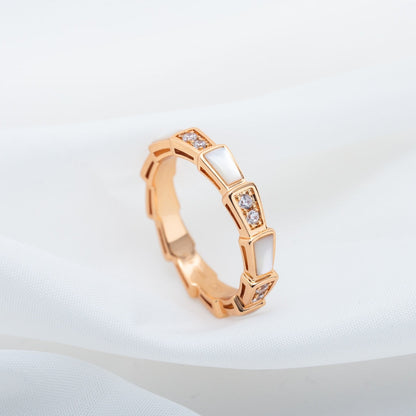 [Mystic]SERPENTI RING PINK GOLD DIAMOND MOP 3MM