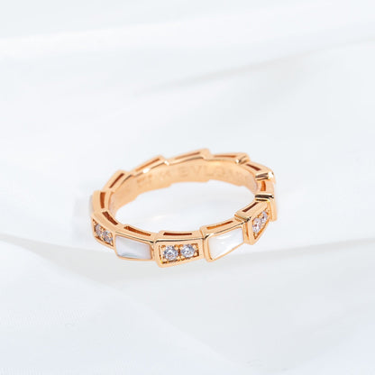 [Mystic]SERPENTI RING PINK GOLD DIAMOND MOP 3MM
