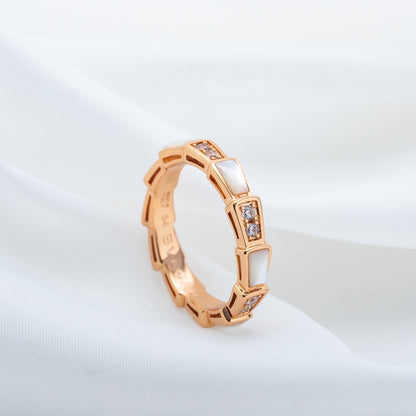 [Mystic]SERPENTI RING PINK GOLD DIAMOND MOP 3MM