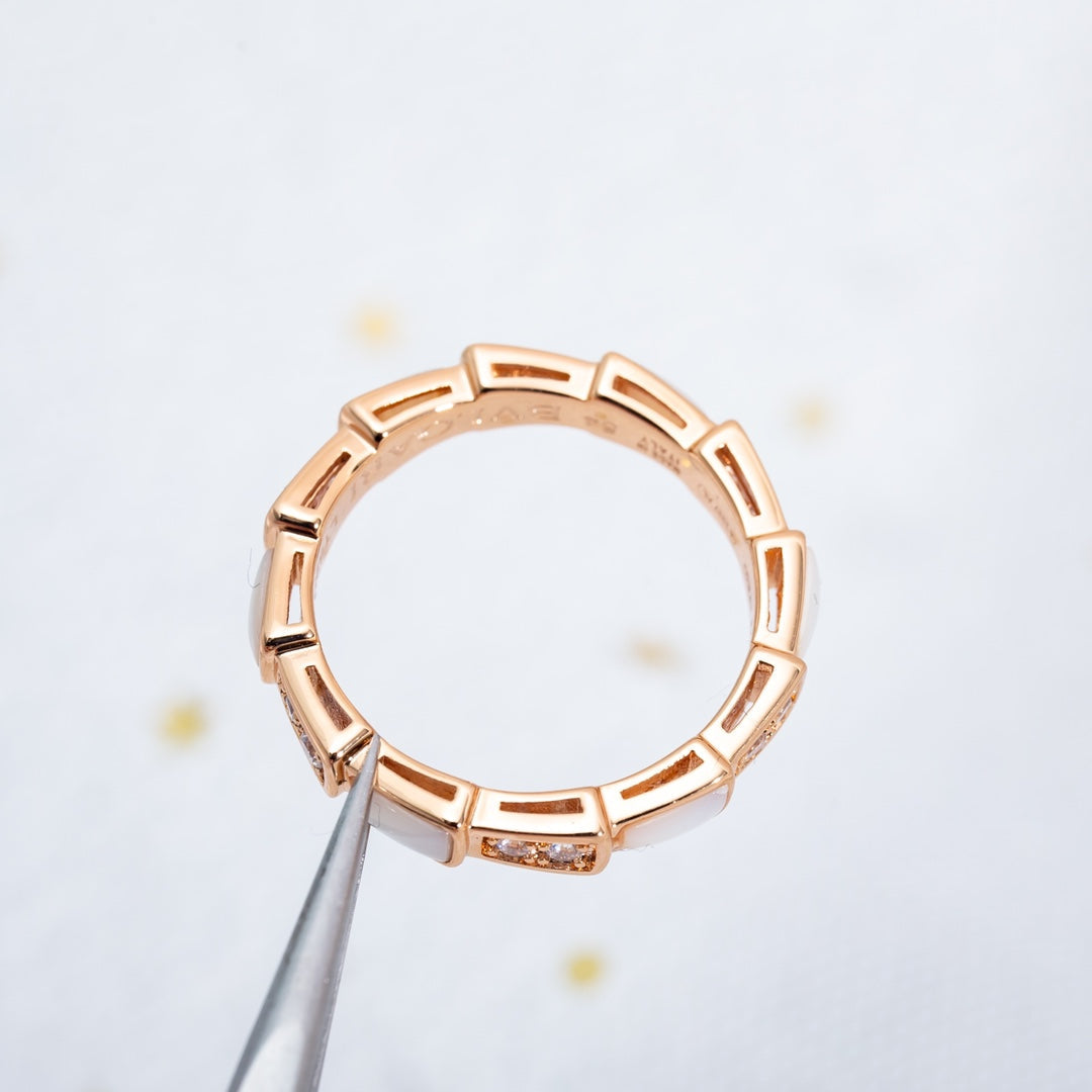 [Mystic]SERPENTI RING PINK GOLD DIAMOND MOP 3MM