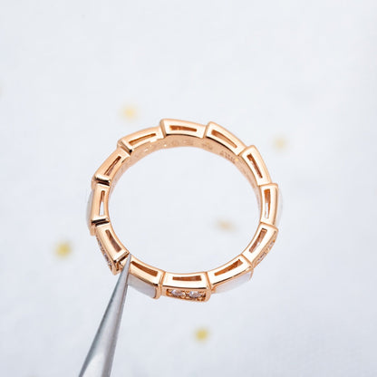 [Mystic]SERPENTI RING PINK GOLD DIAMOND MOP 3MM