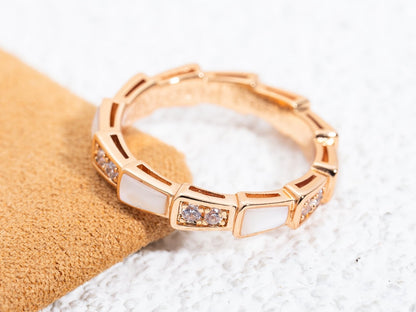 [Mystic]SERPENTI RING PINK GOLD DIAMOND MOP 3MM