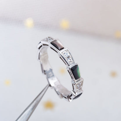 [Mystic]SERPENTI RING SILVER  DIAMOND BLACK MOP 3MM