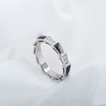 [Mystic]SERPENTI RING SILVER  DIAMOND BLACK MOP 3MM
