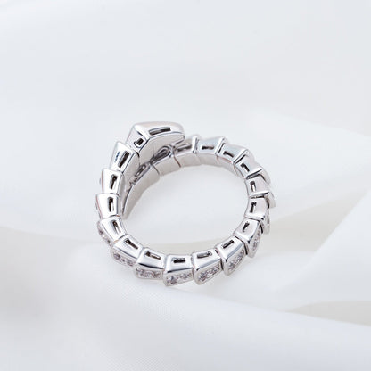 [ミスティック]セルペンティリング シルバー ダイヤモンドパヴェ 4mm