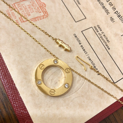 [Mystic]LOVE NECKLACE 16MM 3 DIAMONDS