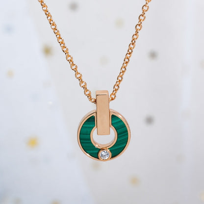 [Mystic]GARI NECKLACE PINK GOLD MALACHITE