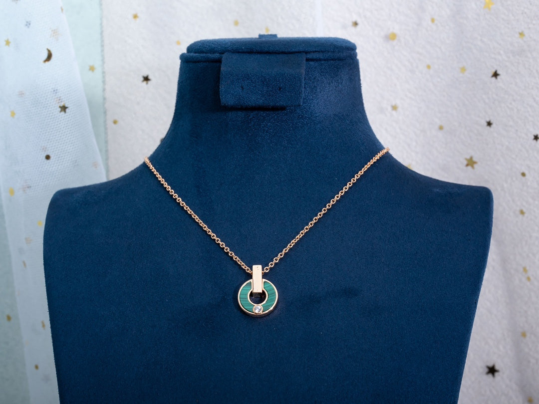 [Mystic]GARI NECKLACE PINK GOLD MALACHITE