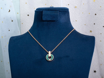 [Mystic]GARI NECKLACE PINK GOLD MALACHITE