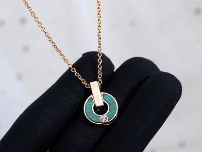 [Mystic]GARI NECKLACE PINK GOLD MALACHITE