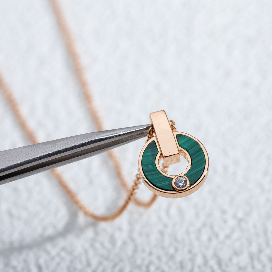 [Mystic]GARI NECKLACE PINK GOLD MALACHITE