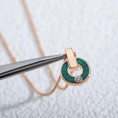 [Mystic]GARI NECKLACE PINK GOLD MALACHITE