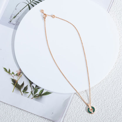 [Mystic]GARI NECKLACE PINK GOLD MALACHITE