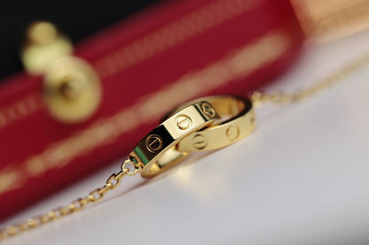 [Mystic]LOVE NECKLACE DOUBLE RING GOLD