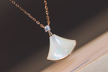 [Mystic]DREAM NECKLACE WHITE MOP PINK GOLD 1 DIAMOND