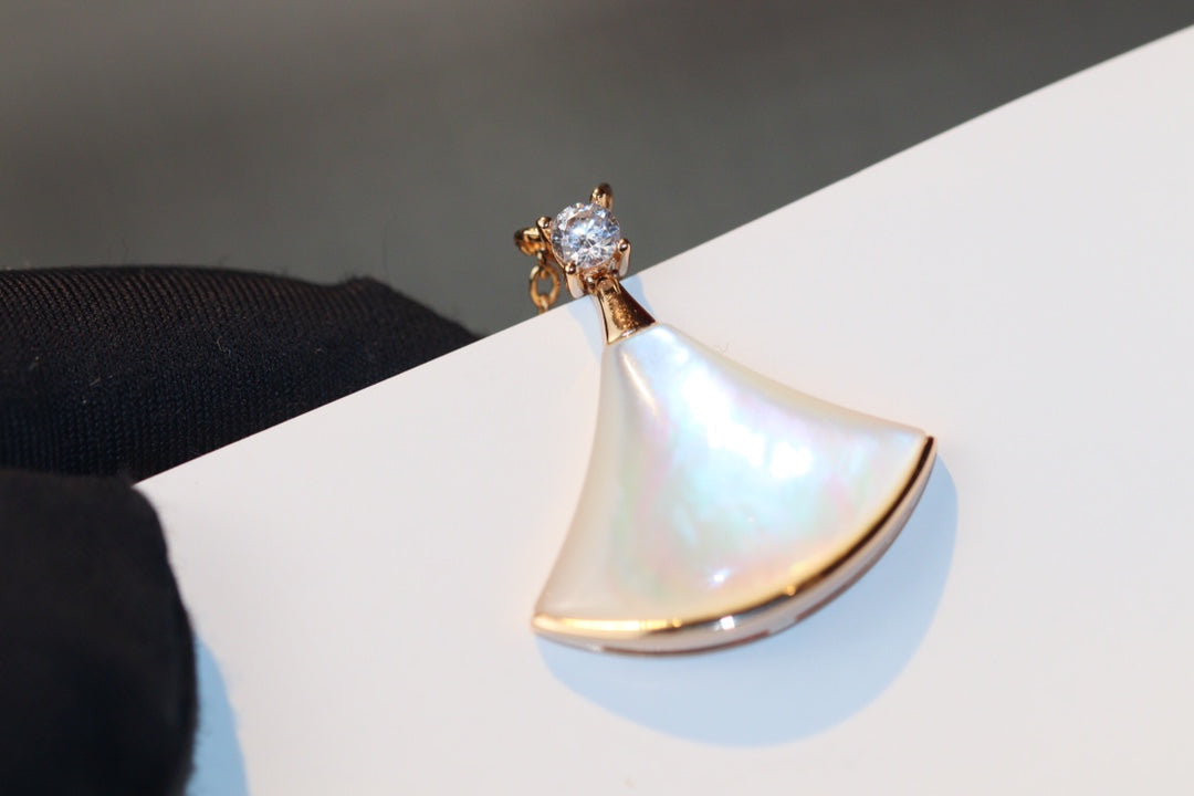 [Mystic]DREAM NECKLACE WHITE MOP PINK GOLD 1 DIAMOND