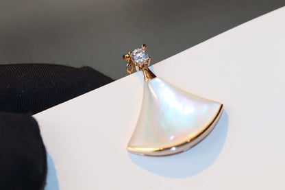 [Mystic]DREAM NECKLACE WHITE MOP PINK GOLD 1 DIAMOND