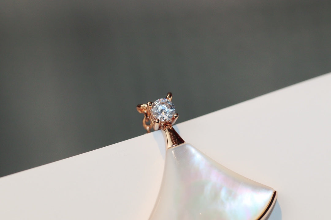 [Mystic]DREAM NECKLACE WHITE MOP PINK GOLD 1 DIAMOND