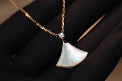 [Mystic]DREAM NECKLACE WHITE MOP PINK GOLD 1 DIAMOND