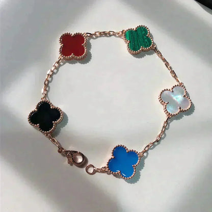 [Mystic-new]CLOVER 5 MOTIFS MULTICOLOR BRACELET