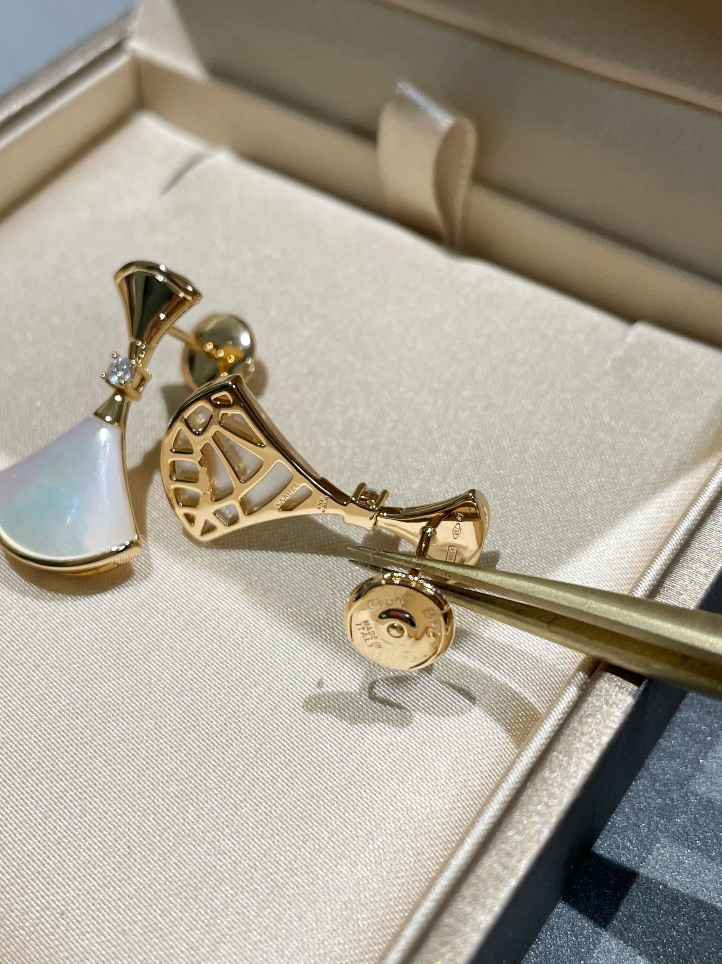 [Mystic]DREAM MOP 1 DIAMOND EARRINGS