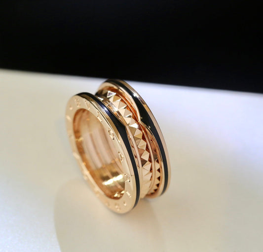 [Mystic]ZERO 1 PINK GOLD BLACK CERAMIC RING