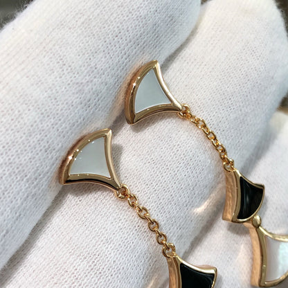 [Mystic]DREAM EARRINGS 3 MOTIFS ONYX MOP PINK GOLD