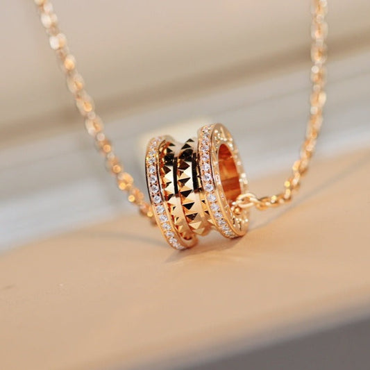 [Mystic]ZERO 1 ROCK PEDANT PINK GOLD NECKLACE