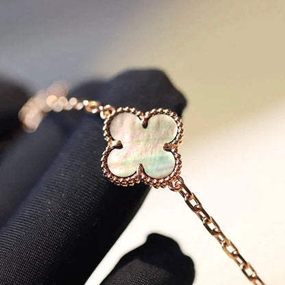 [Mystic]CLOVER 20 MOTIFS DARK MOP DIAMOND  NECKLACE