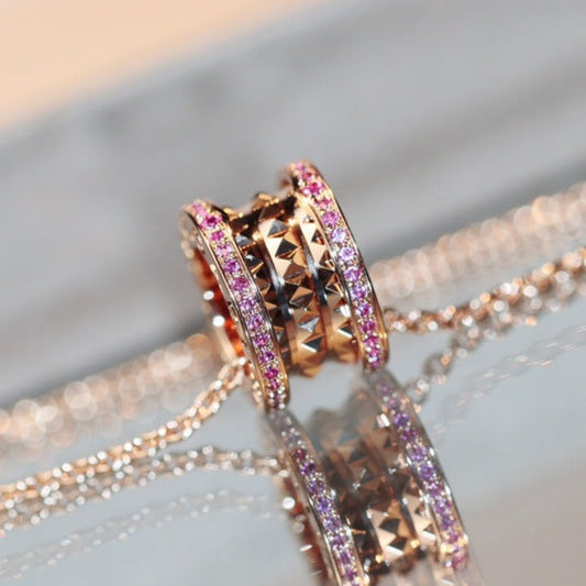 [Mystic]ZERO 1 ROCK PINK GOLD PINK DIAMOND NECKLACE