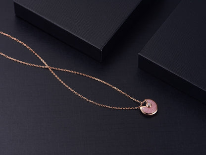 [Mystic]AMULETTE ROSE GOLD PINK MOP NECKLACE