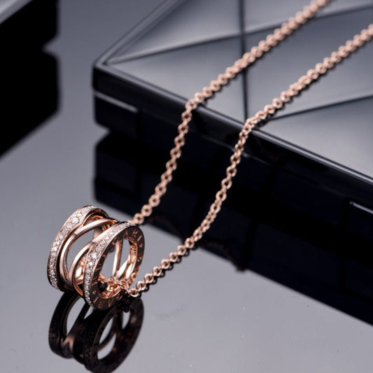 [Mystic]ZERO 1 PINK GOLD DIAMOND OPEN NECKLACE