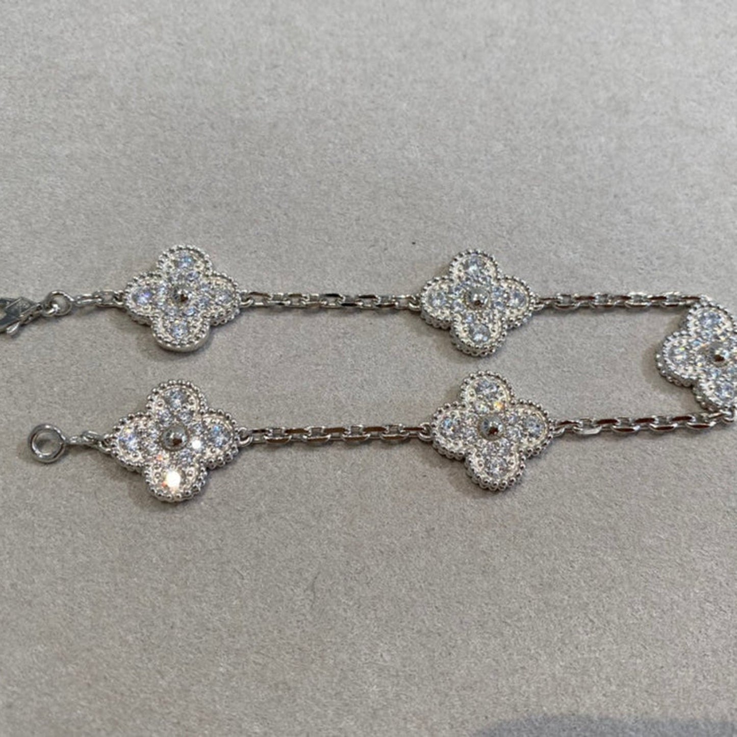 [Mystic]CLOVER 5 MOTIFS  DIAMOND BRACELET SILVER