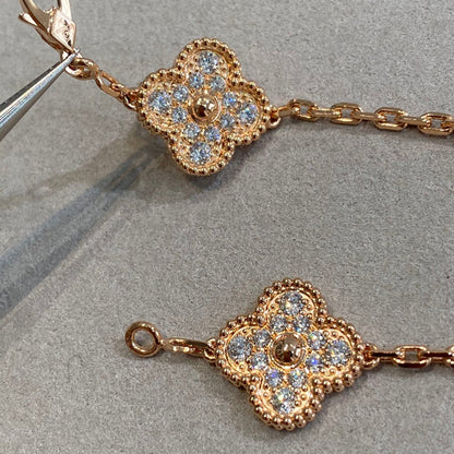 [Mystic]CLOVER 5 MOTIFS  FULL DIAMOND BRACELET