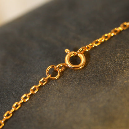 [Mystic]SUN PEDANT PINK GOLD 1 DIAMOND NECKLACE