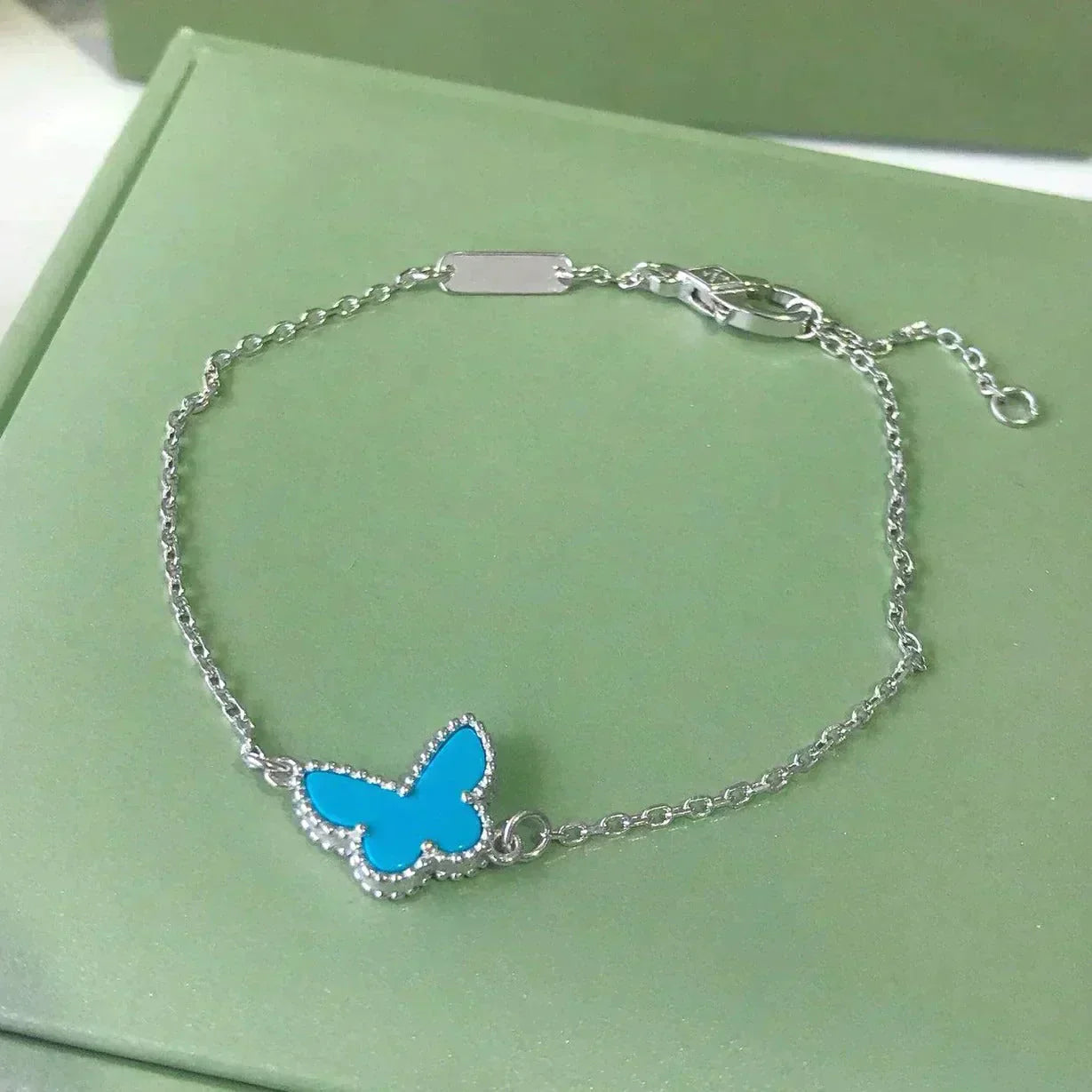 [Mystic]BUTTERFLY TURQUOISE BUTTERFLY BRACELET SILVER
