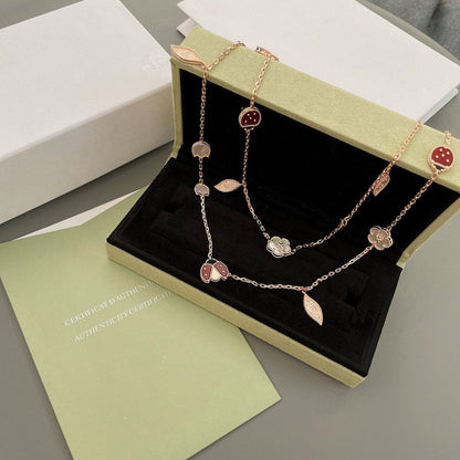 [Mystic]LUCKY SPRING 15 MOTIFS ROSE GOLD NECKLACE