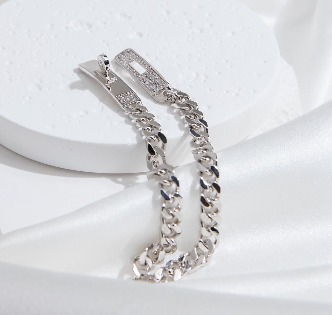 [Mystic]KELLY CHAIN SILVER DIAMOND BRACELET