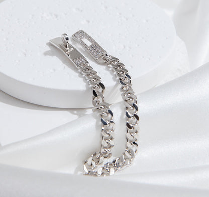 [Mystic]KELLY CHAIN SILVER DIAMOND BRACELET