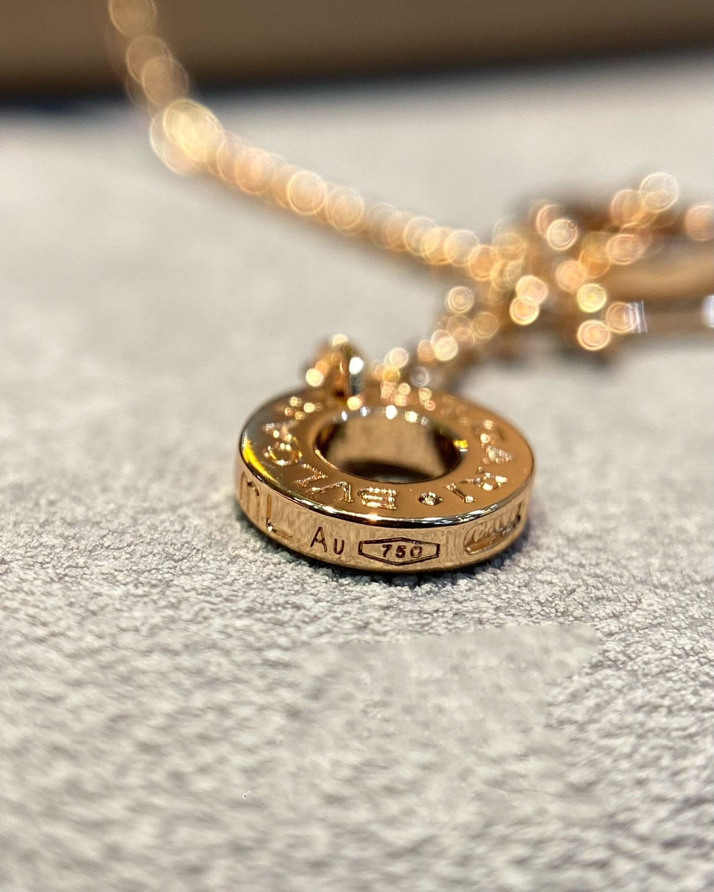 [Mystic]DREAM MOP DIAMOND PAVED PINK GOLD NECKLACE