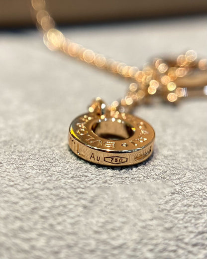 [Mystic]DREAM MOP DIAMOND PAVED PINK GOLD NECKLACE