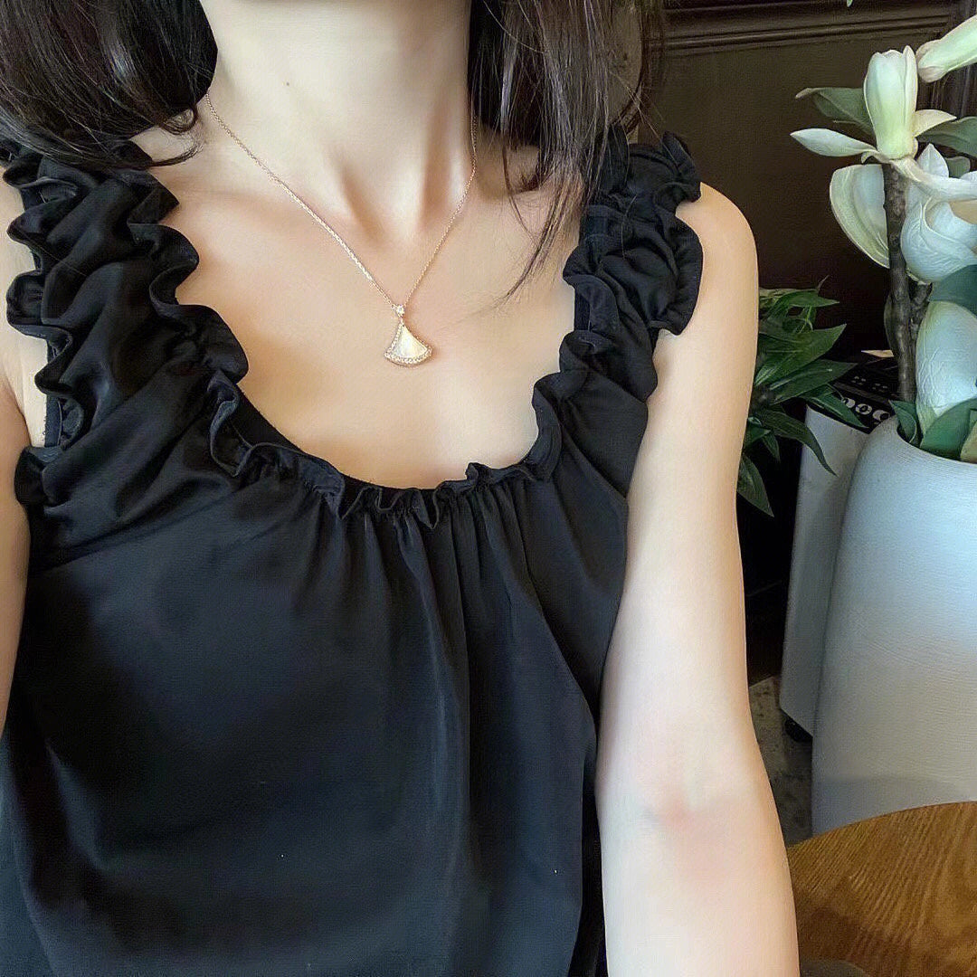 [Mystic]DREAM MOP DIAMOND PAVED PINK GOLD NECKLACE