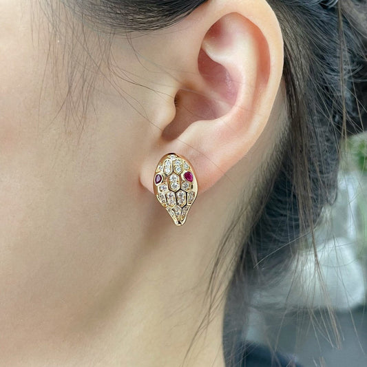 [Mystic]SERPENT DIAMOND STUD EARRINGS