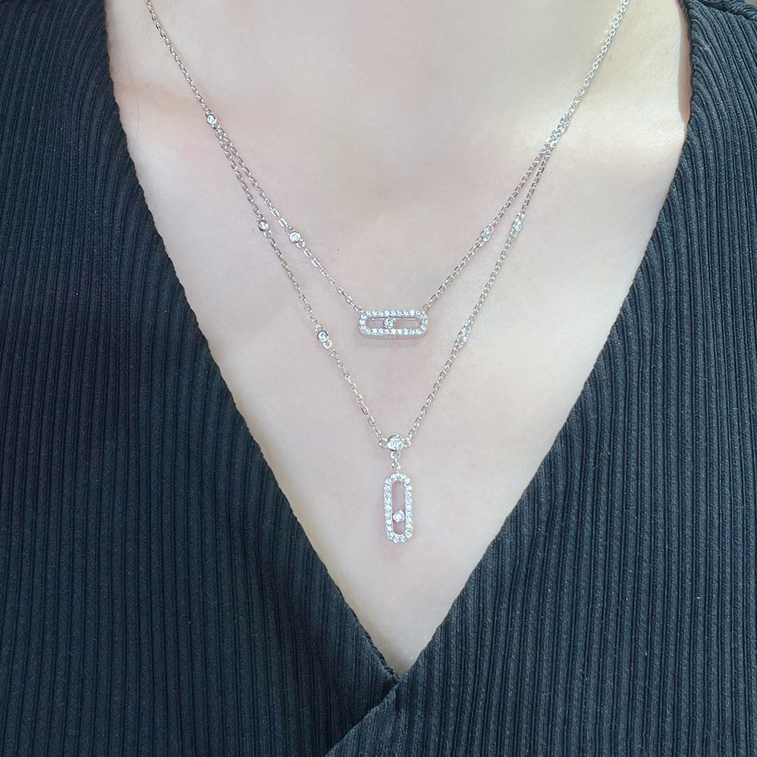 [Mystic JURI]MOVE 2 ROW DIAMOND NECKLACE