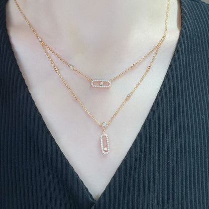 [Mystic JURI]MOVE 2 ROW DIAMOND NECKLACE