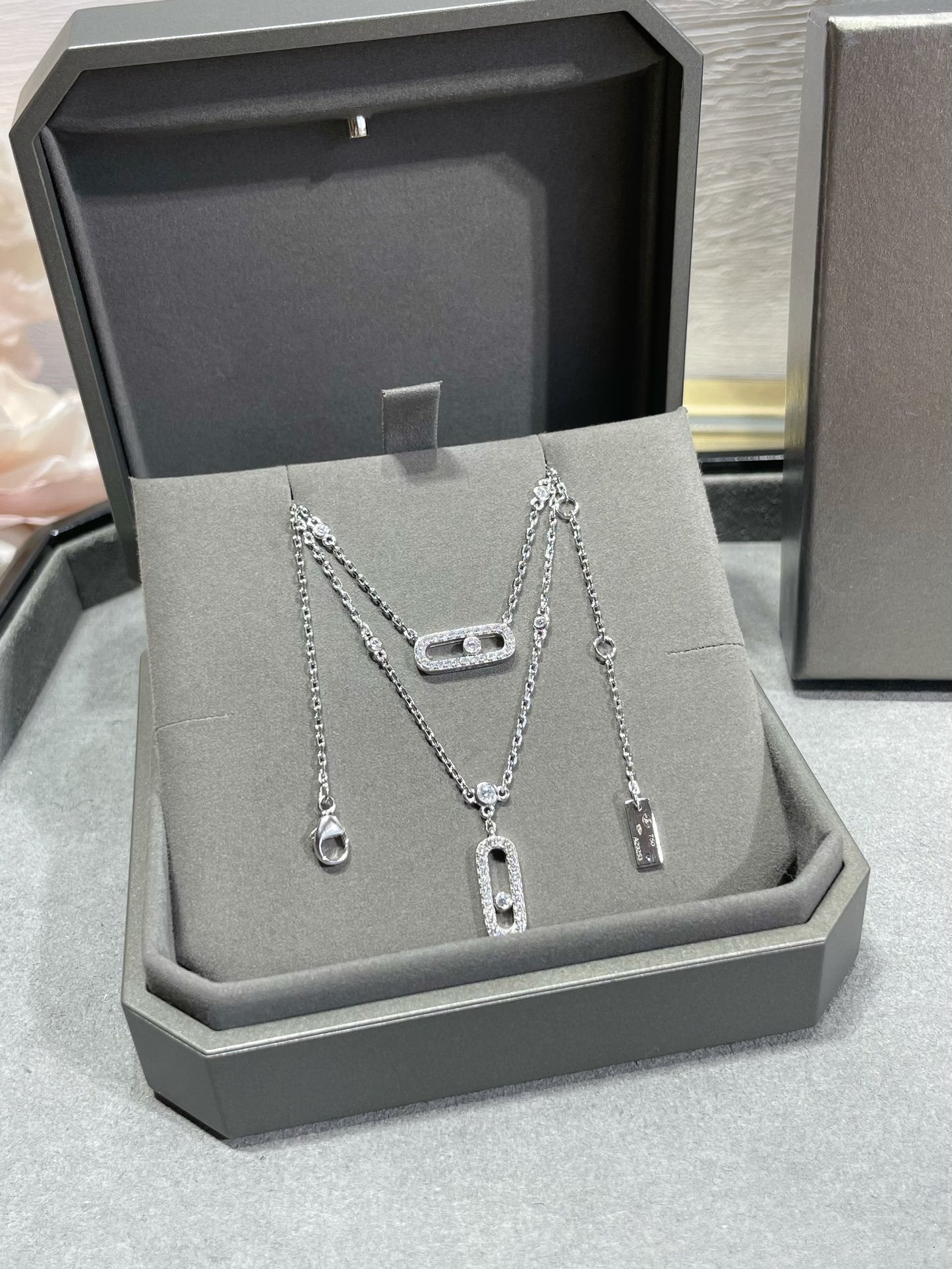 [Mystic JURI]MOVE 2 ROW DIAMOND NECKLACE